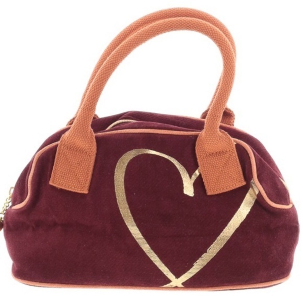 Victoria’s Secret burgundy zip up gold heart tote